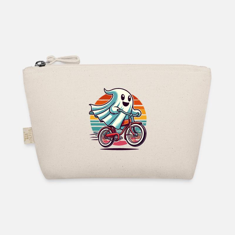 Bicycle Riding Ghost Funny Ghost Organic Pouch