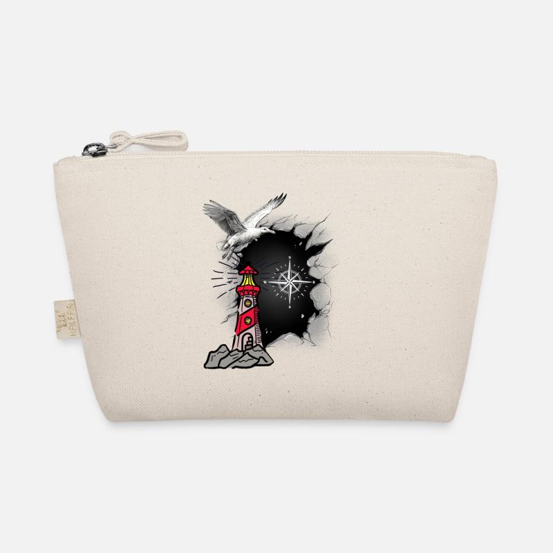 maritim Möwe Kompass Leuchtturm Möwen Bio-Täschchen