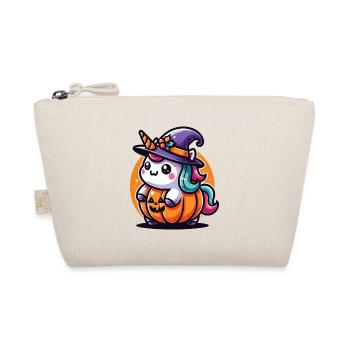 Halloween Unicorn Halloween Pumpkin - Organic Pouch - nature - Front