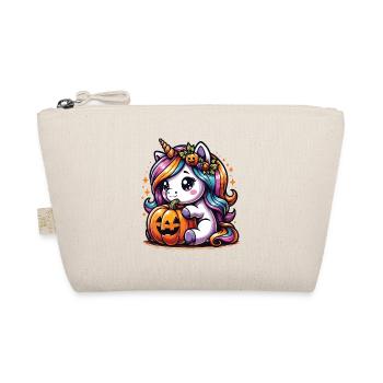 Halloween Unicorn Halloween Pumpkin - Organic Pouch - nature - Front
