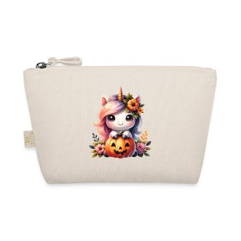 Halloween Unicorn Halloween Pumpkin - Organic Pouch - nature - Front