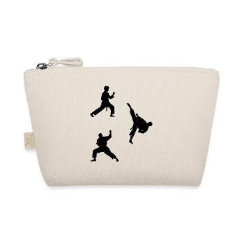 Taekwondo Silhouette Taekwondo Fighter Silhouettes - Bio-Täschchen - Natur - Vorne