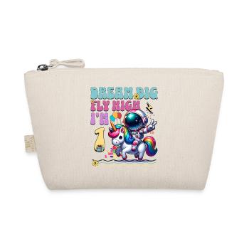 Astronaut Unicorn 1st Birthday - Organic Pouch - nature - Front