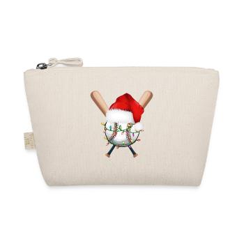 Merry Christmas snowman with baseball bat - Organic Pouch - nature - Front