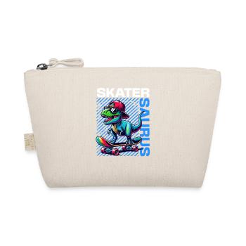 Skater Saurus Cool T-Rex Dinosaurier Skateboarder - Bio-Täschchen - Natur - Vorne