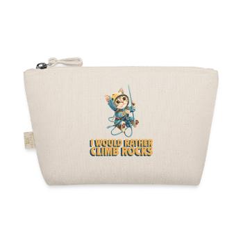 I would rather climb rocks rock climbing cat - Organic Pouch - nature - Front
