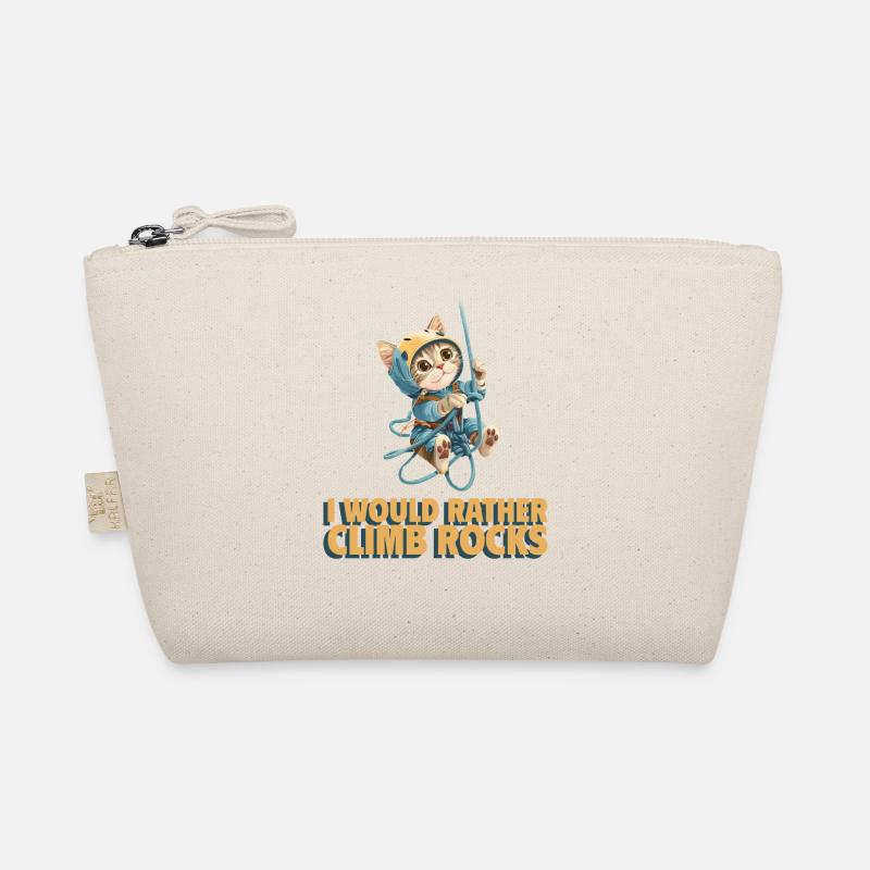 I would rather climb rocks Felsenklettern Katze Bio-Täschchen