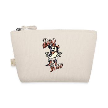 Funny Cowboy Ghost Says Boo Haw Halloween - Organic Pouch - nature - Front