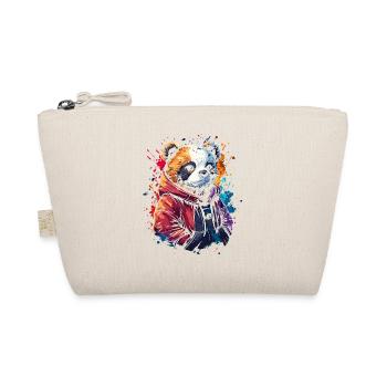 Hip Hop Bear Vintage Urban Streetwear - Organic Pouch - nature - Front
