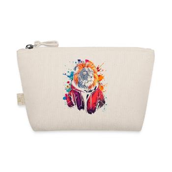 Hip Hop Lion Vintage Urban Streetwear - Organic Pouch - nature - Front