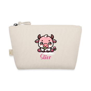 Stier Design für Sternzeichen Fans – Kawaii Motiv - Bio-Täschchen - Natur - Vorne