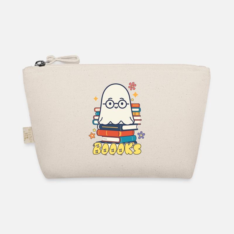 Cute Book Lover Ghost Organic Pouch