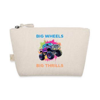Big Wheels big thrills funny Truck Cars Sayings - Bio-Täschchen - Natur - Vorne