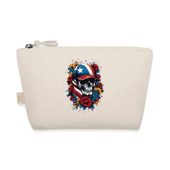 Patriotic skull with floral design - Organic Pouch - nature - Front