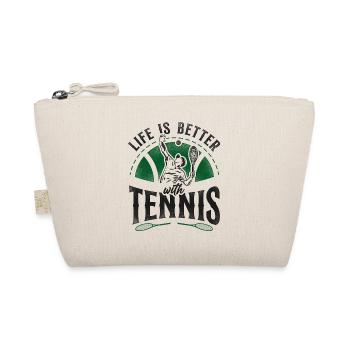 Funny Tennis Player Racket Life Is - Bio-Täschchen - Natur - Vorne