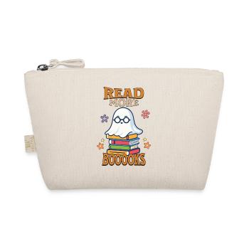 Cute Book Lover Ghost Costume - Organic Pouch - nature - Front