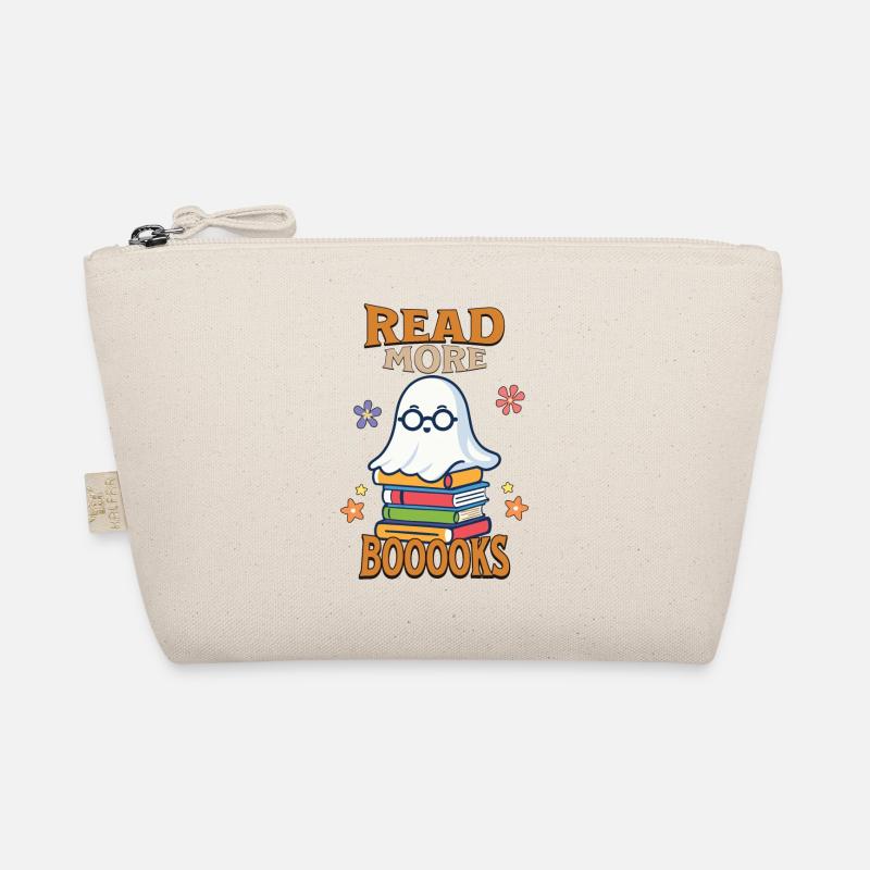 Cute Book Lover Ghost Costume Organic Pouch