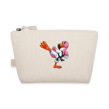 Flamingo Karate Black Belt Martial Arts - Organic Pouch - nature - Front