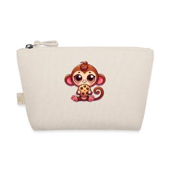 variation 30404Cute Monkey Chimpanzee Cookie Cartoo - Organic Pouch - nature - Front