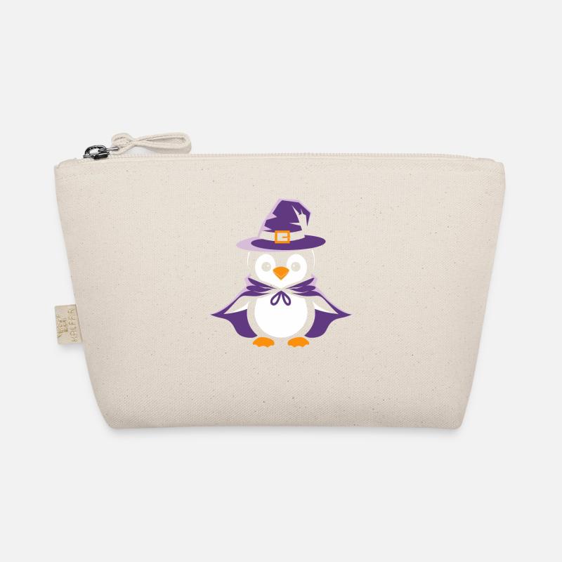 Penguin Halloween Witch Hat and Cloak Organic Pouch