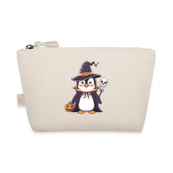 Pingouin Halloween Sorcier avec citrouille et - Trousse biologique - nature - Devant