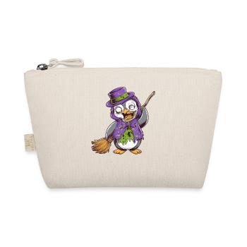 Halloween Pingouin Zombie avec balai et chapeau - Trousse biologique - nature - Devant