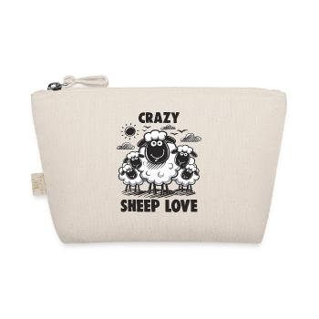 Funny Sheep Crazy Sheep Love - Organic Pouch - nature - Front