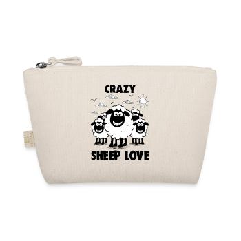 Funny Sheep Crazy Sheep Love - Organic Pouch - nature - Front