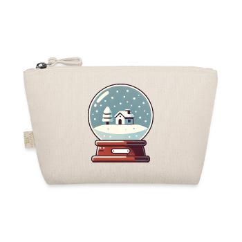 Schneekugel mit weihnachtlicher Landschaft - Bio-Täschchen - Natur - Vorne