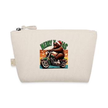 Noël Noël ours moto rétro biker drôle - Trousse biologique - nature - Devant