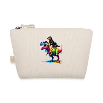 Splash Art Dinosaurier T-Rex Rottweiler Tyrannosaurus - Bio-Täschchen - Natur - Vorne