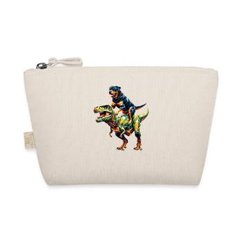 Geometric Art Dinosaur T-Rex Rottweiler - Organic Pouch - nature - Front