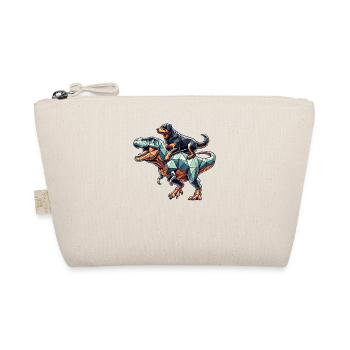 Geometric Art Dinosaur T-Rex Rottweiler - Organic Pouch - nature - Front