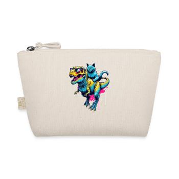 Pop Art Dinosaur T-Rex Chartreux Tyrannosaurus - Organic Pouch - nature - Front