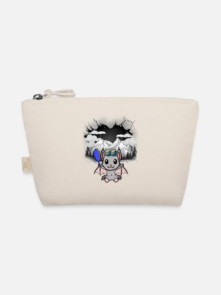 Halloween Bat Tyrol Beauty Flowers Child - Organic Pouch - nature - Front