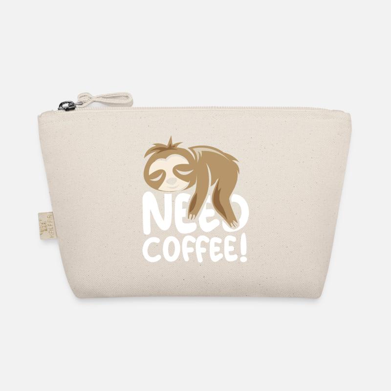 need coffee faultier lustige Sprüche comic cartoon Bio-Täschchen
