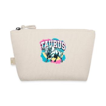 Taurus Horoscope Astrology Vintage 80s Design. - Organic Pouch - nature - Front