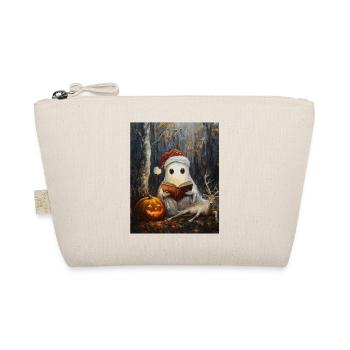 Halloween Gift Ghost with Christmas Hat Decoration - Organic Pouch - nature - Front