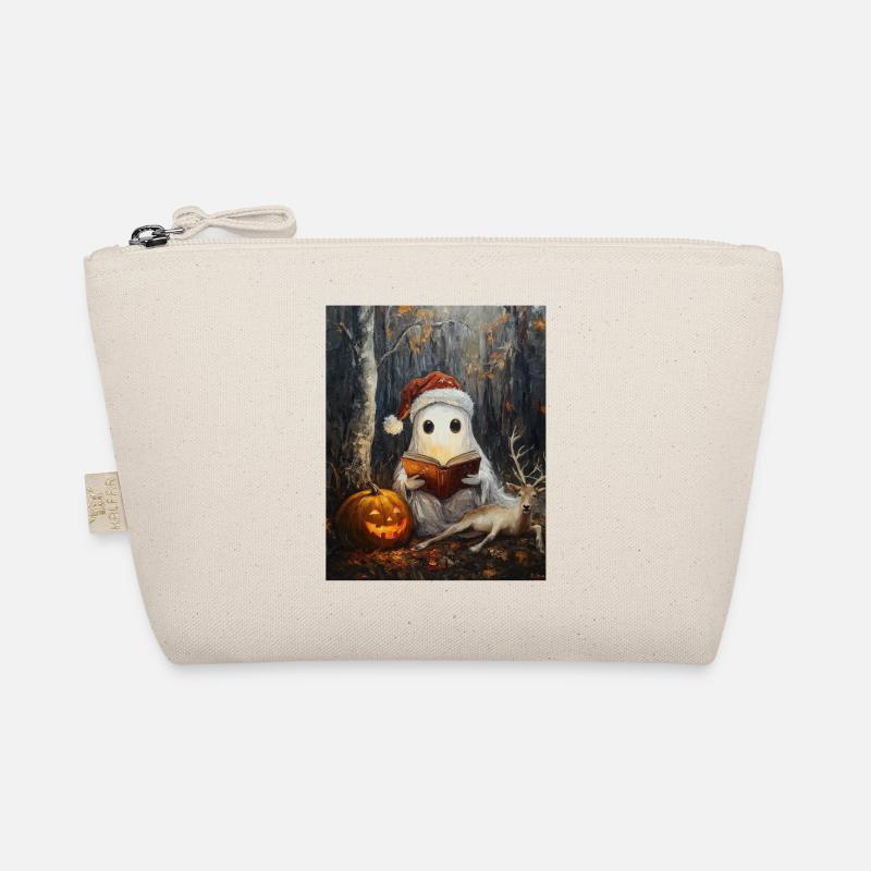 Halloween Geschenk Geist mit Weihnachtsmütze Deko Bio-Täschchen