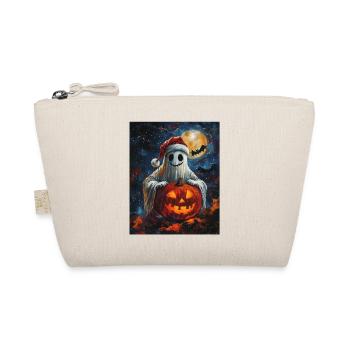 Halloween Gift Ghost with Christmas Hat Decoration - Organic Pouch - nature - Front