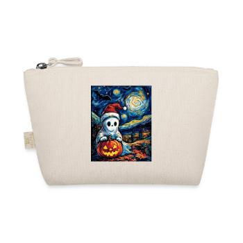 Halloween Gift Ghost with Christmas Hat Decoration - Organic Pouch - nature - Front