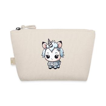 Unicorn Winter Comic Cute - Organic Pouch - nature - Front