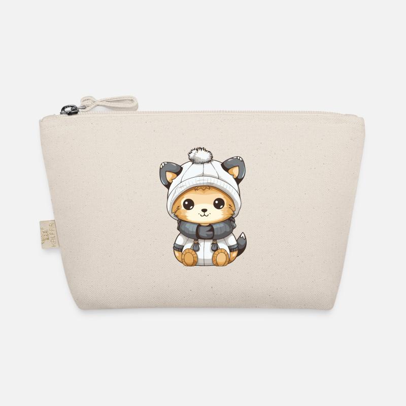 renard bande dessinée d’hiver mignon Trousse biologique