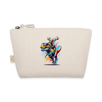 Pop Art Dinosaur T-Rex Reindeer Tyrannosaurus Rex - Organic Pouch - nature - Front