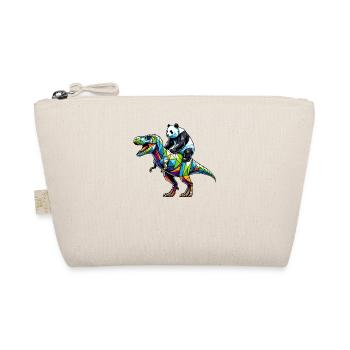 Geometric Art Dinosaur T-Rex Panda Tyrannosaurus - Organic Pouch - nature - Front
