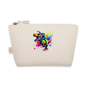 Splash Art Dinosaur T-Rex Monkey Tyrannosaurus Rex - Organic Pouch - nature - Front