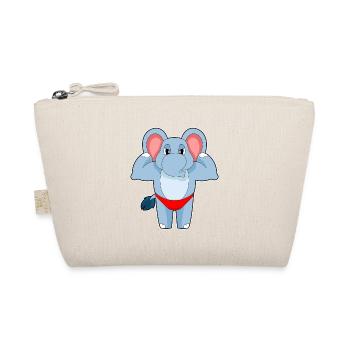 Elephant Bodybuilder Bodybuilding Sport - Organic Pouch - nature - Front