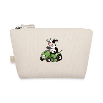 Funny cow as lawn mower farmer grass - Organic Pouch - nature - Front