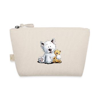 West Highland White Terrier with Soft Toy - Organic Pouch - nature - Front