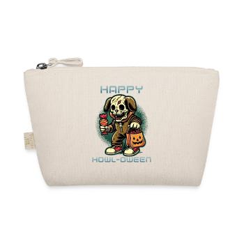 Happy Howl-o-ween Lustiger Halloween Hunde Spruch - Bio-Täschchen - Natur - Vorne